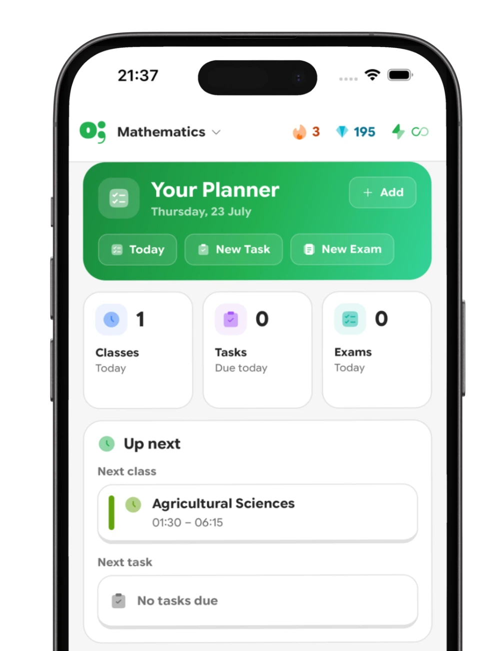 Hlayiso planner screen