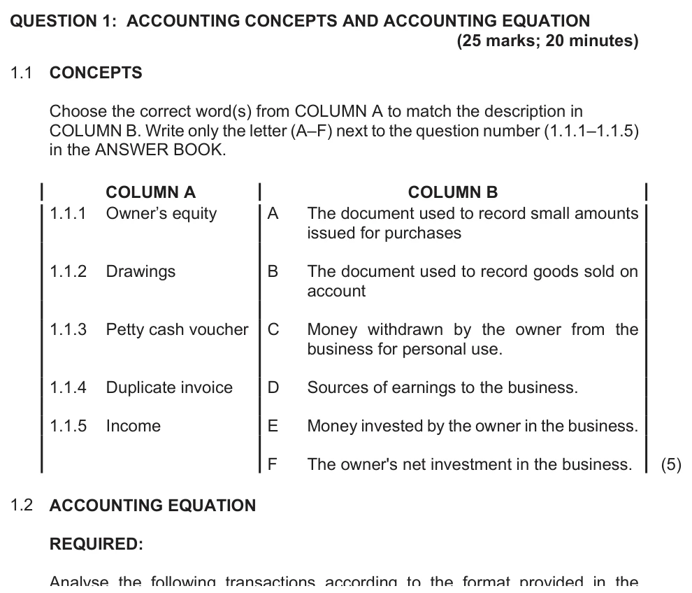 Grade 10 Accounting COST ACCOUNTING practice question