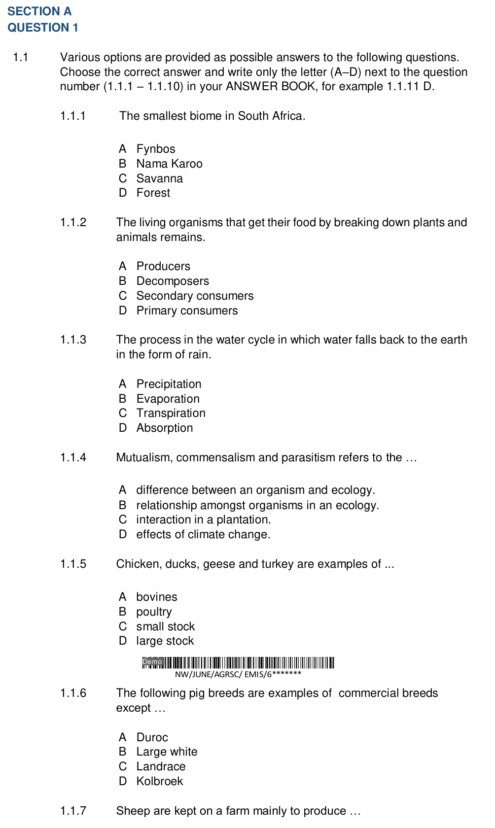 Grade 10 Business Studies Micro Environment practice question
