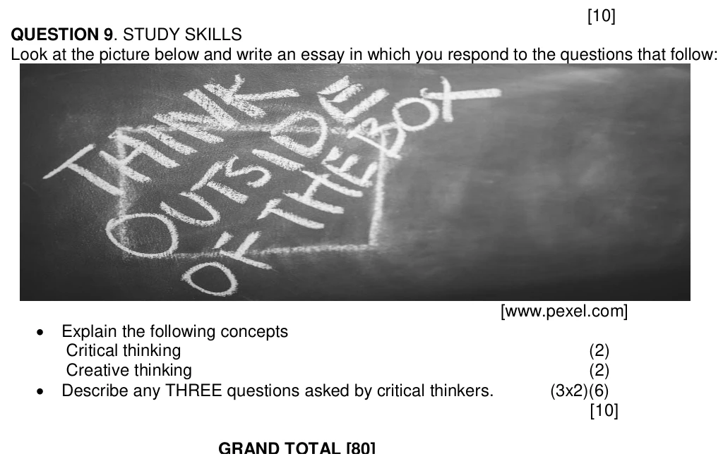 Grade 10 Life Orientation Study skills practice question