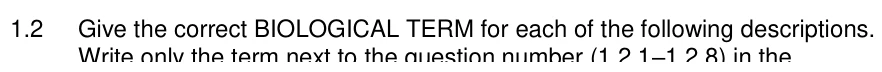 Grade 10 Life Sciences Biodiversity and classification practice question