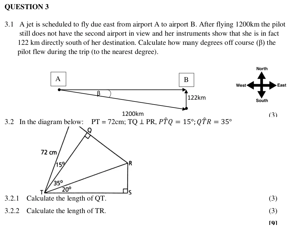 Grade 10 Mathematics Trigonometry practice question