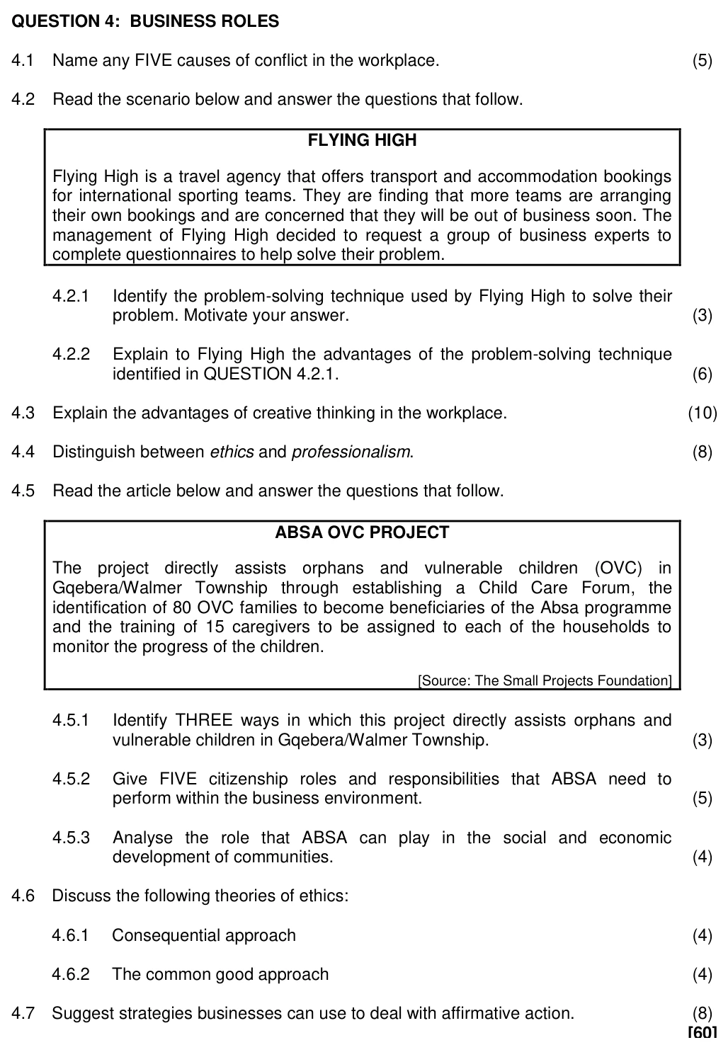 Grade 11 Business Studies Team Dynamics & Conflict Management practice question