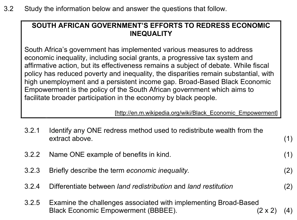 Grade 11 Economics Economic Growth practice question