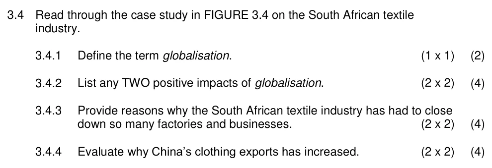 Grade 11 Geography Development geography practice question