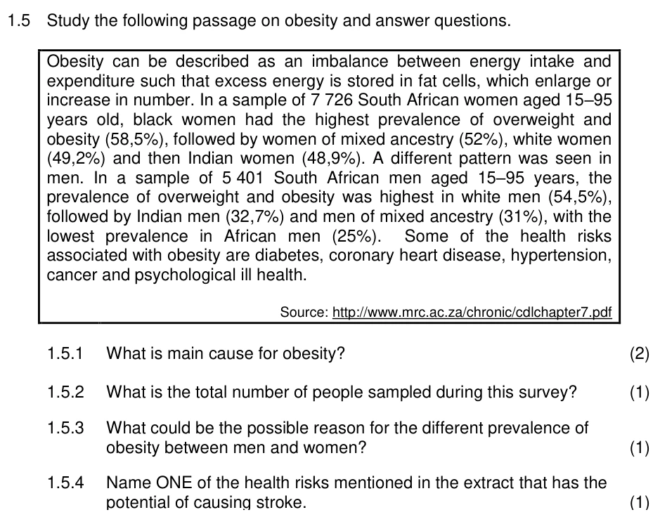 Grade 11 Life Sciences Animal nutrition practice question