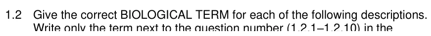 Grade 11 Life Sciences Biodiversity and classification of micro-organisms practice question