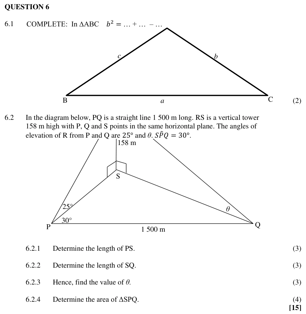 Grade 11 Mathematics Trigonometry practice question