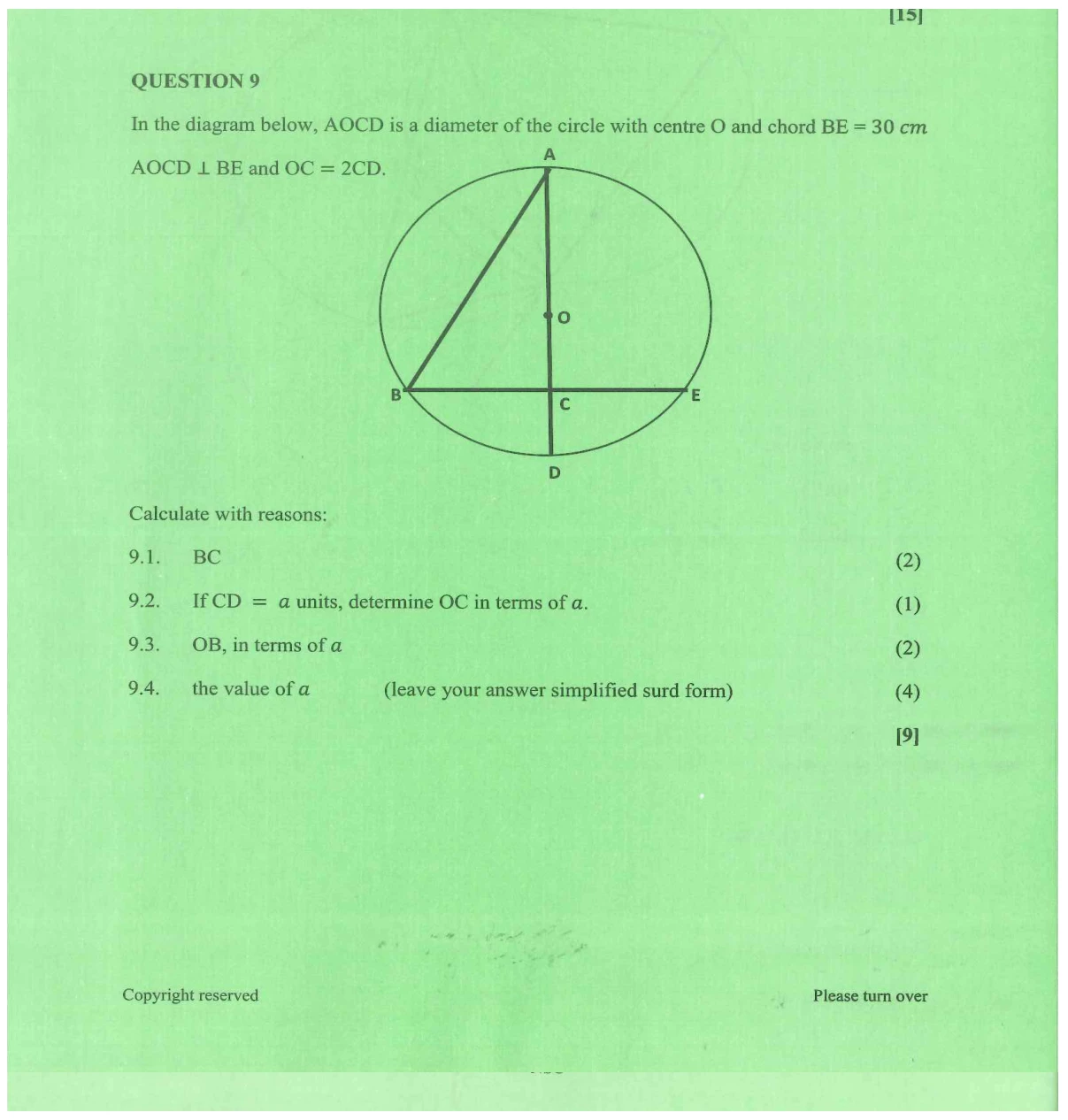 Grade 11 Mathematics Euclidean Geometry practice question
