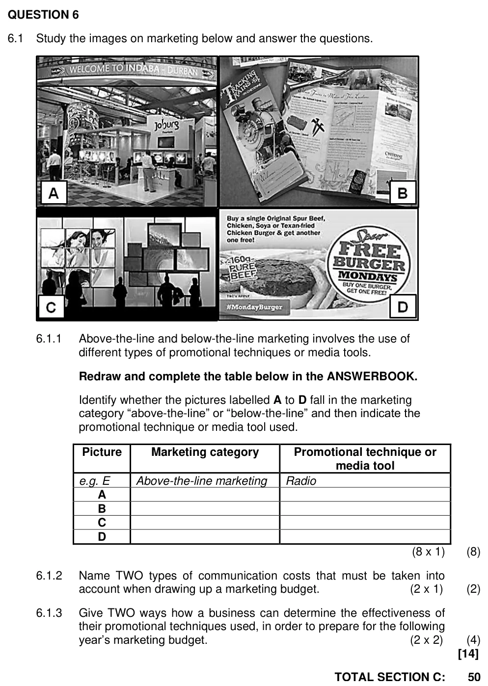 Grade 11 Tourism Marketing of tourism practice question