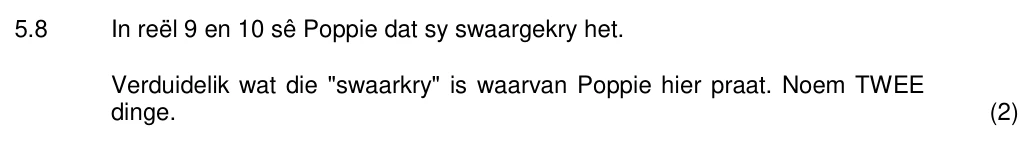 Grade 12 Afrikaans Fal Paper 2 practice question