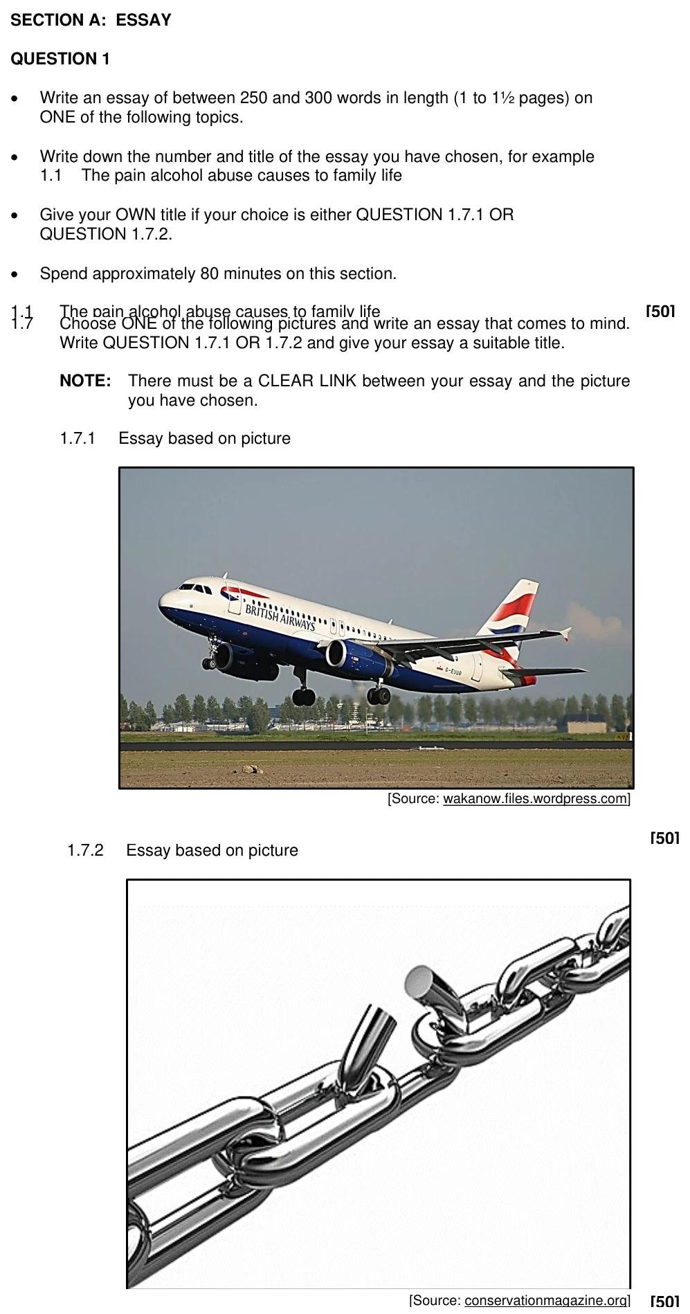 Grade 12 English Fal Paper 3 practice question