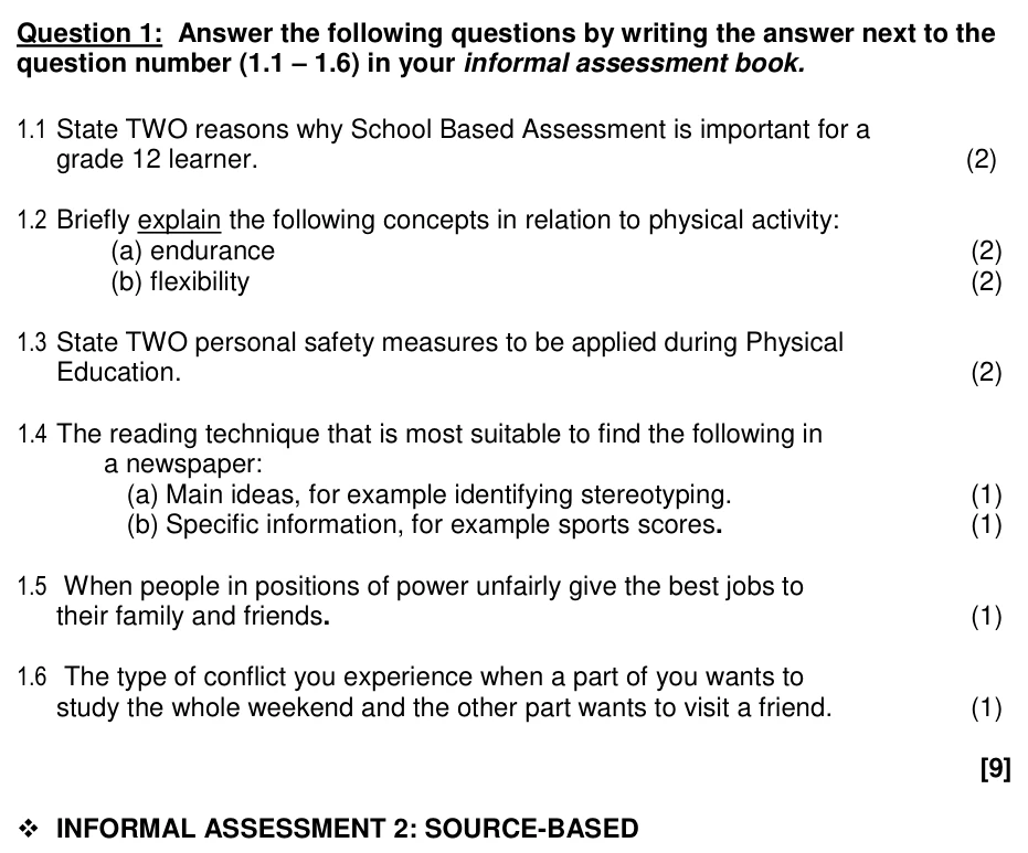 Grade 12 Life Orientation CAREERS AND CAREER CHOICES practice question