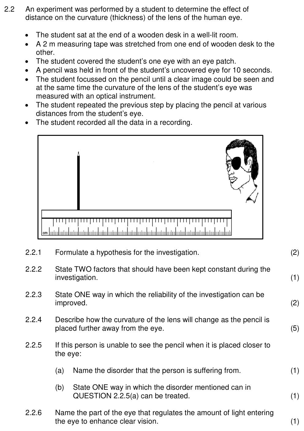 Grade 12 Life Sciences RESPONDING TO THE ENVIRONMENT (Humans) practice question