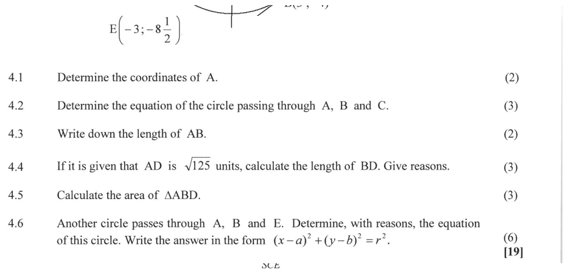 Grade 12 Mathematics Analytical Geometry practice question