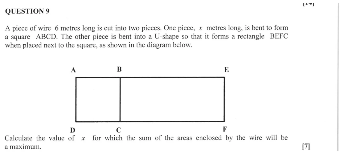 Grade 12 Mathematics Differential Calculus practice question