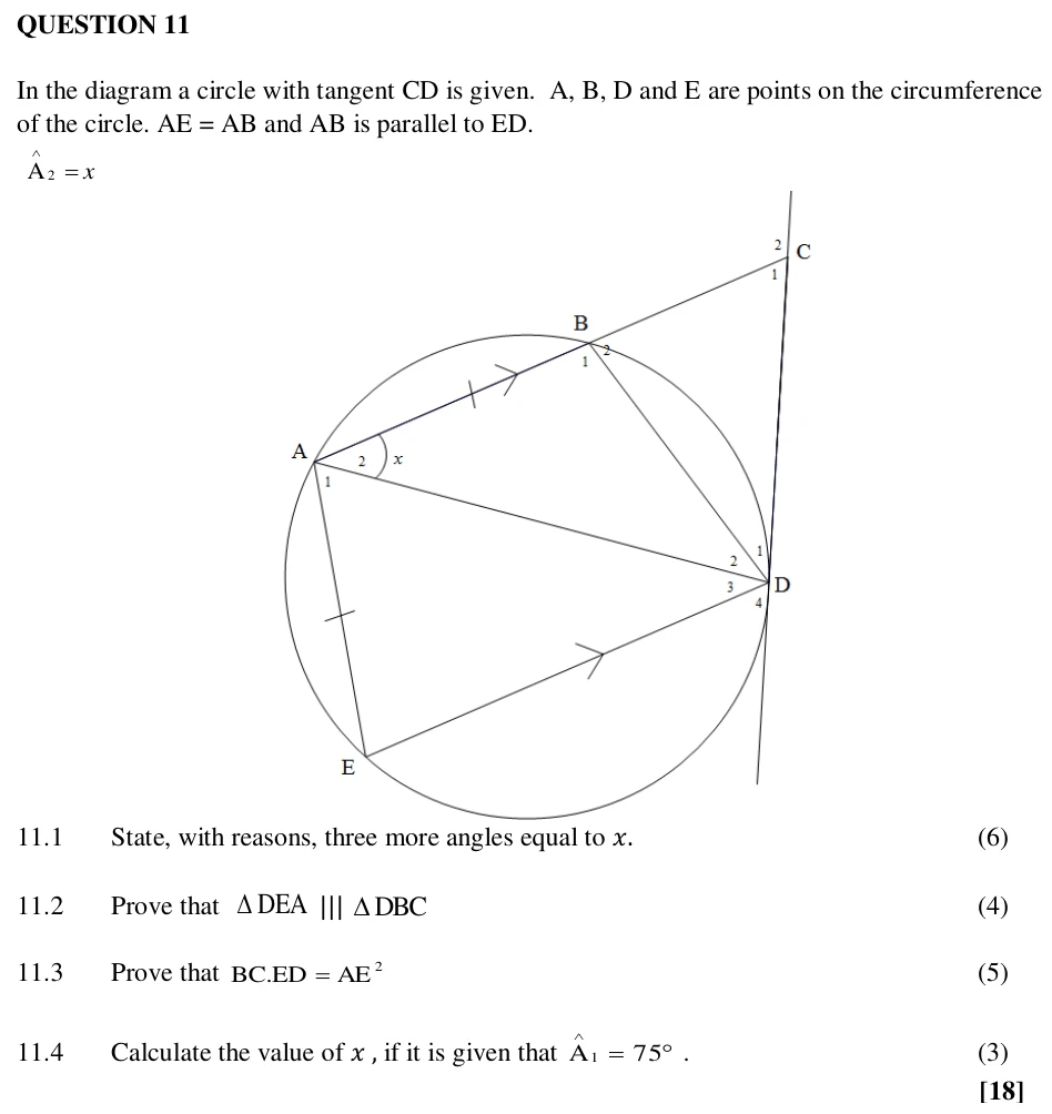 Grade 12 Mathematics Euclidean Geometry practice question