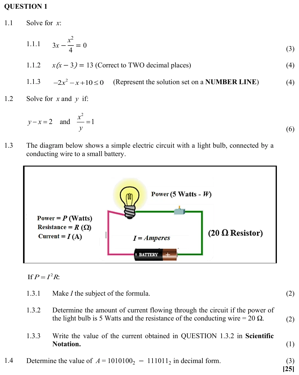 Grade 12 Technical Mathematics Polynomials and Algebra practice question