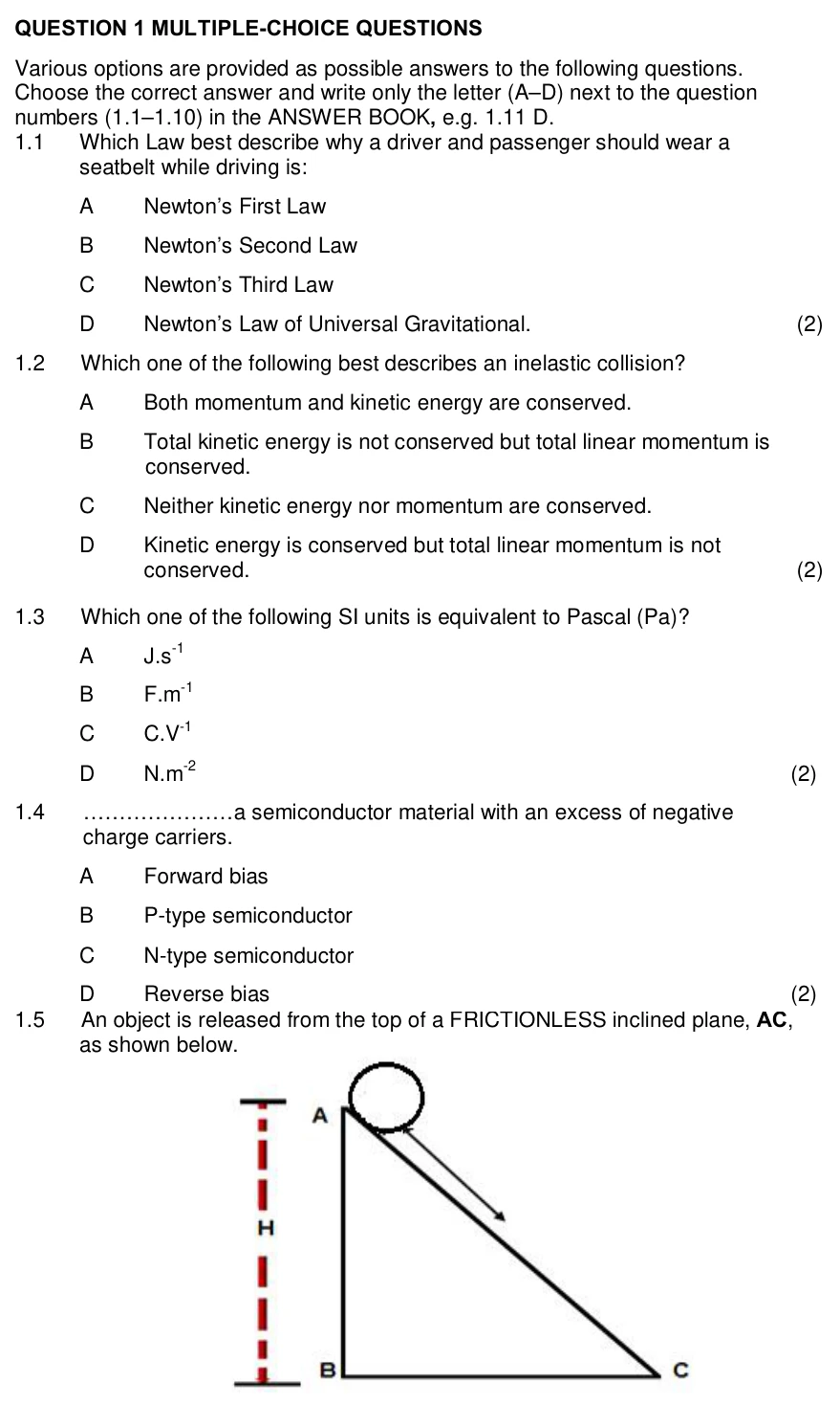Grade 12 Technical Sciences Organic Chemistry practice question